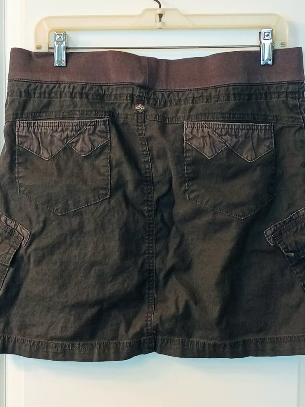 prAna Women's Gray Cargo Utility Skirt Drawstring Outdoor Hiking Size Large - Picture 3 of 10